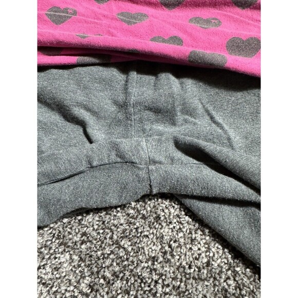 Y2K Victoria Secret PINK VTG Foldover Yoga Flare Hot Pink Heart Dog Print Med - Picture 13 of 14